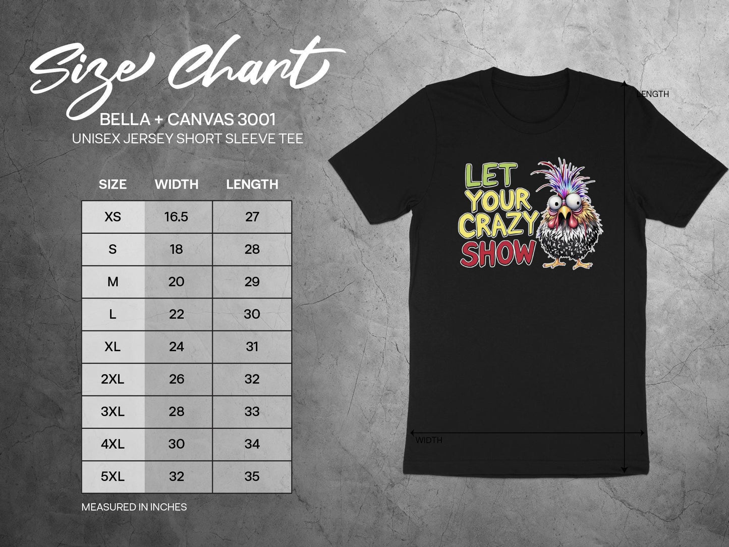 Funny Chicken T-Shirt: Quirky Cartoon Graphic Tee, Let Your Crazy Show