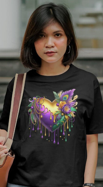 Mardi Gras Heart Tshirt