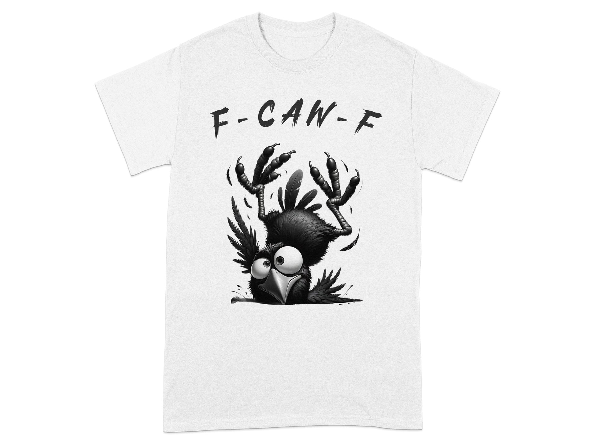 Humorous Cartoon Crow Design T-Shirt product type