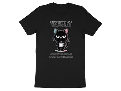 Funny Cat T-Shirt: Sarcastic Coffee Cat - Lazy Day