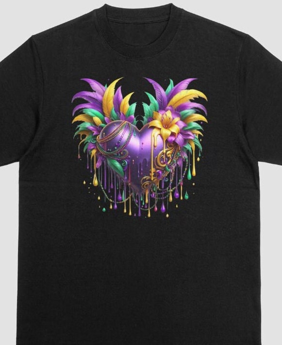 Mardi Gras Heart Tshirt