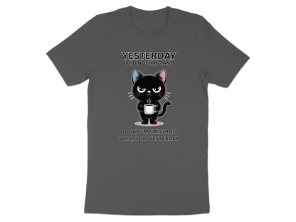 Funny Cat T-Shirt: Sarcastic Coffee Cat - Lazy Day