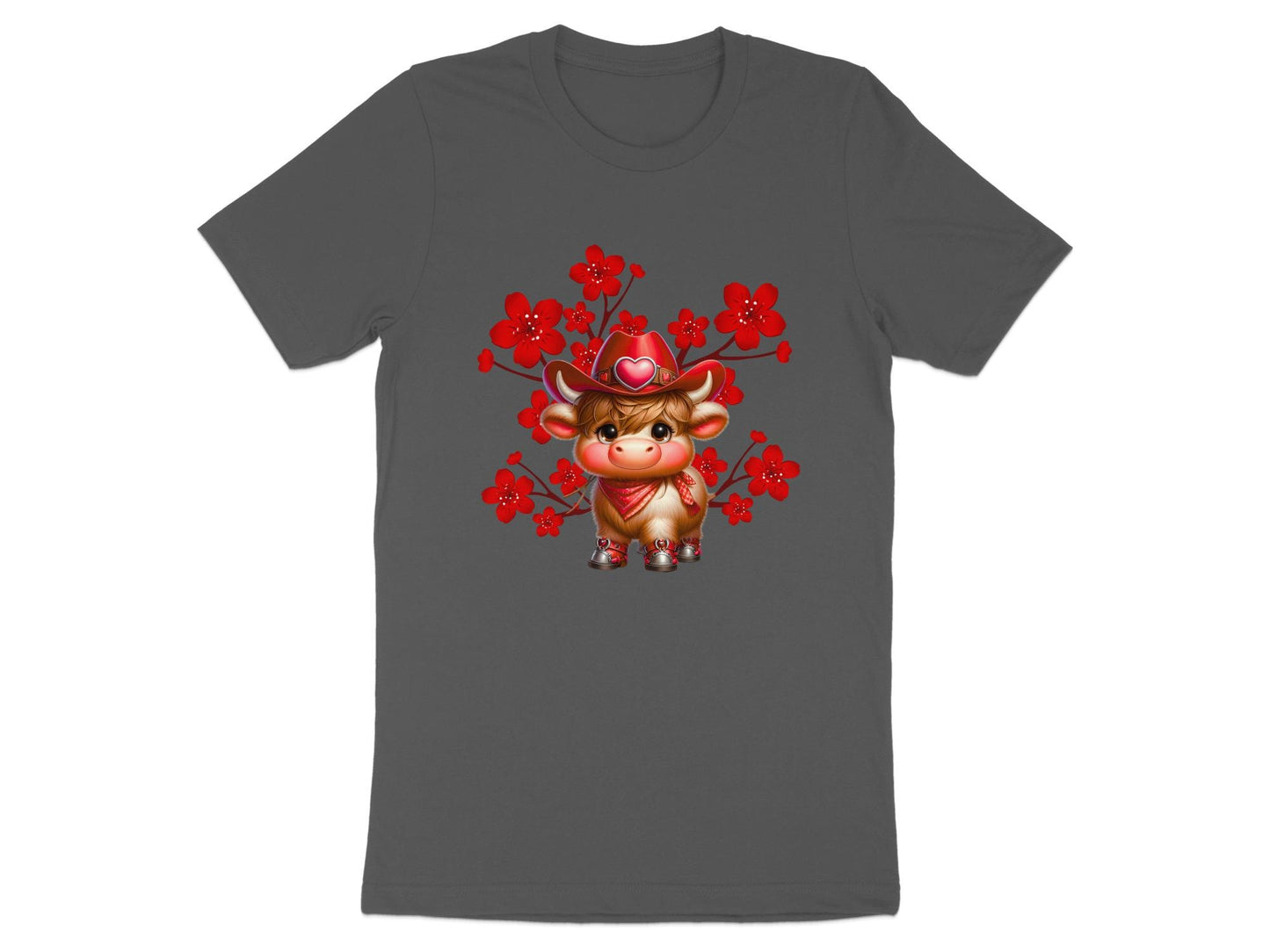 Cowboy Highland Cow T-Shirt: Floral Western Graphic Tee