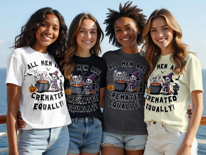 All Men Are Cremated Equally T-Shirt: Funny Goth Halloween Skeleton Tee