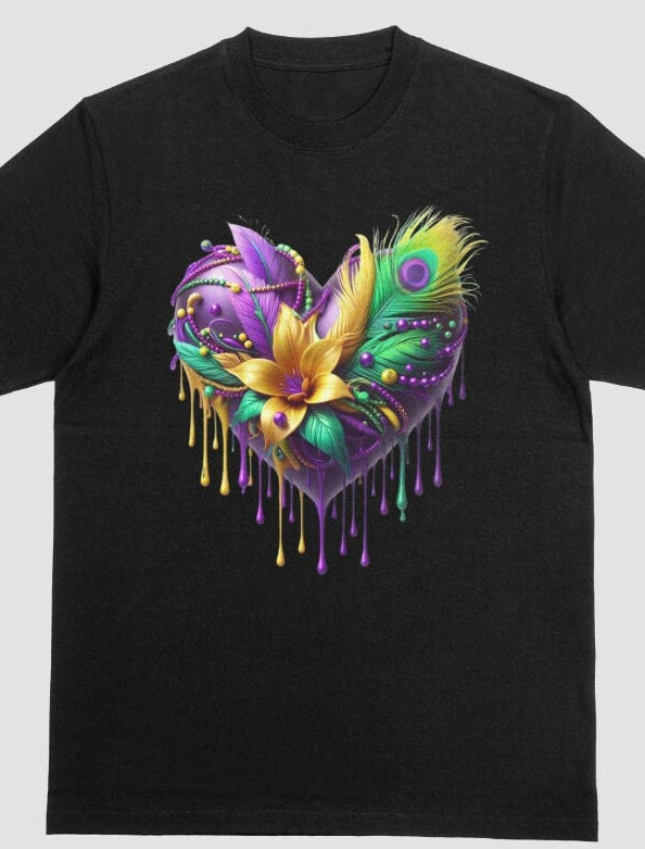Mardi Gras Heart Tshirt
