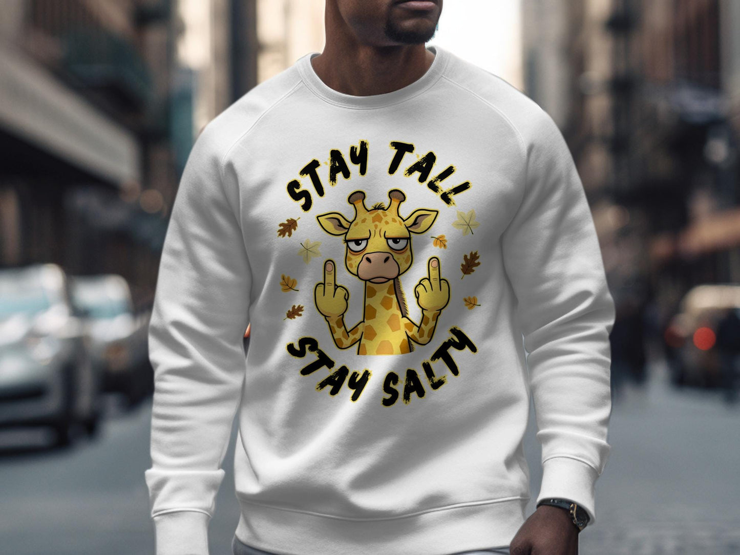 Funny Giraffe T-Shirt: Stay Tall Stay Salty Sarcastic Tee
