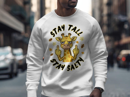 Funny Giraffe T-Shirt: Stay Tall Stay Salty Sarcastic Tee