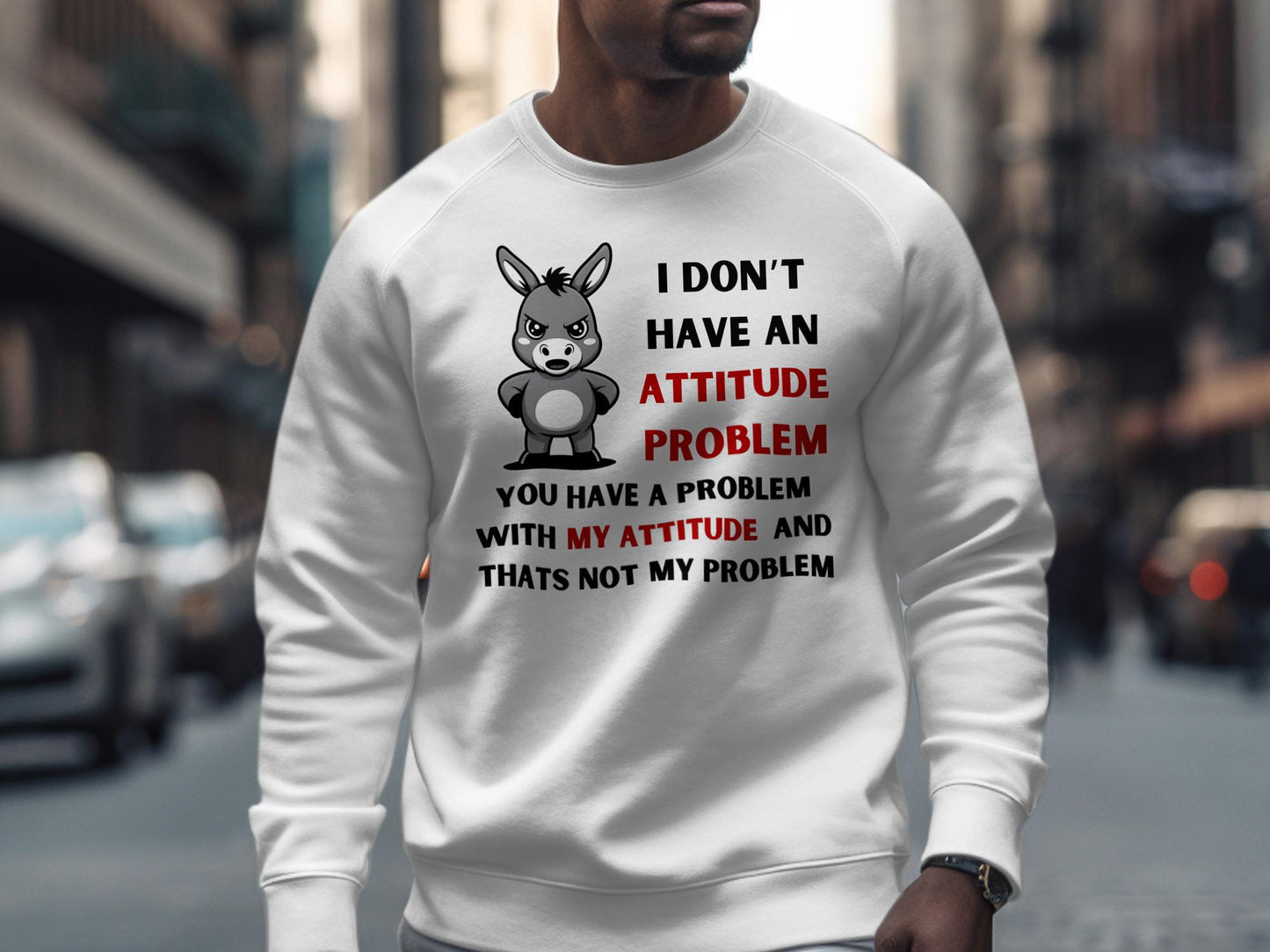 Sarcastic Donkey Attitude T-Shirt: Funny Animal Pun Tee
