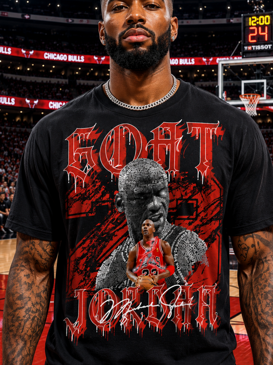Michael Jordan #23 T-Shirt: Made-to-Order Black Tee