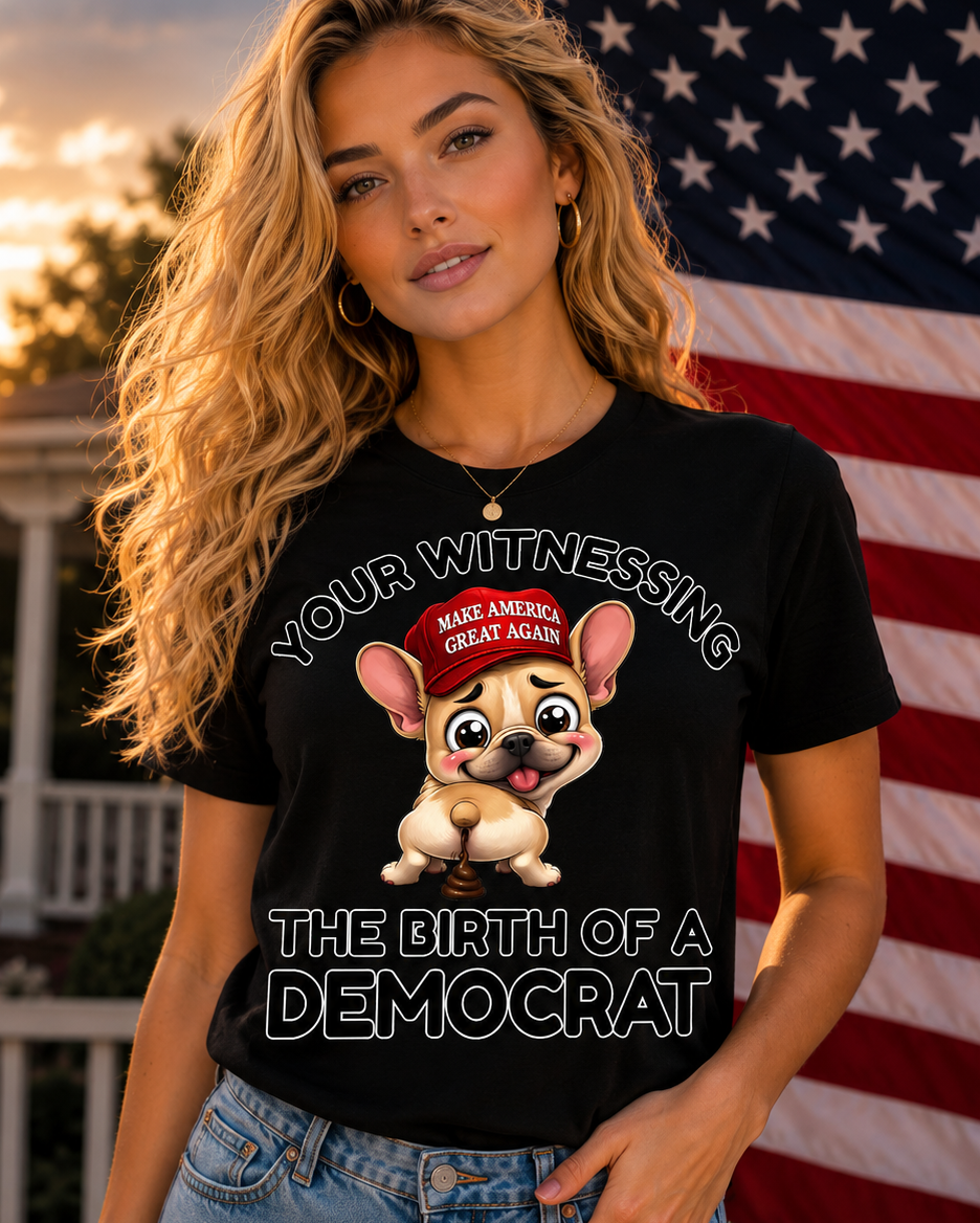 Funny Political Statement T-Shirt, Anti Democrat Tee, Pro Republican Shirt, Cute Dog Humor, Election Joke, MAGA Hat, Gag Gift T-Shirt