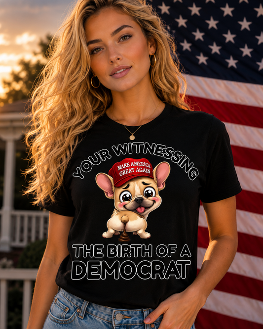 Funny Political Statement T-Shirt, Anti Democrat Tee, Pro Republican Shirt, Cute Dog Humor, Election Joke, MAGA Hat, Gag Gift T-Shirt