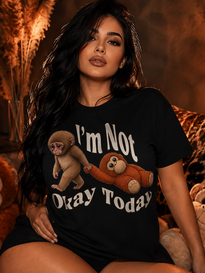 Punch The Monkey I'm Not Okay Today T-Shirt, Sad Monkey Shirt, Funny Animal Shirt, Mental Health T-Shirt, Comfort Shirt