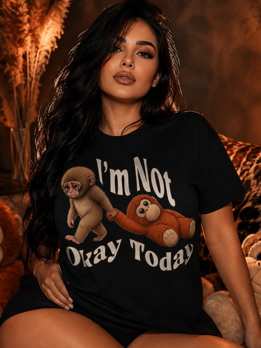 Punch The Monkey I'm Not Okay Today T-Shirt, Sad Monkey Shirt, Funny Animal Shirt, Mental Health T-Shirt, Comfort Shirt