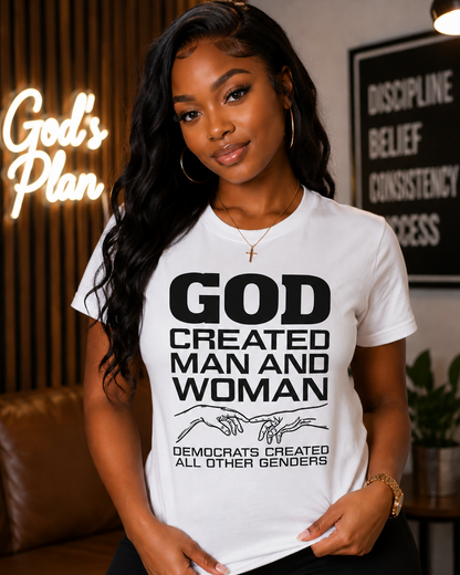 God Created Man And Woman Tshirt