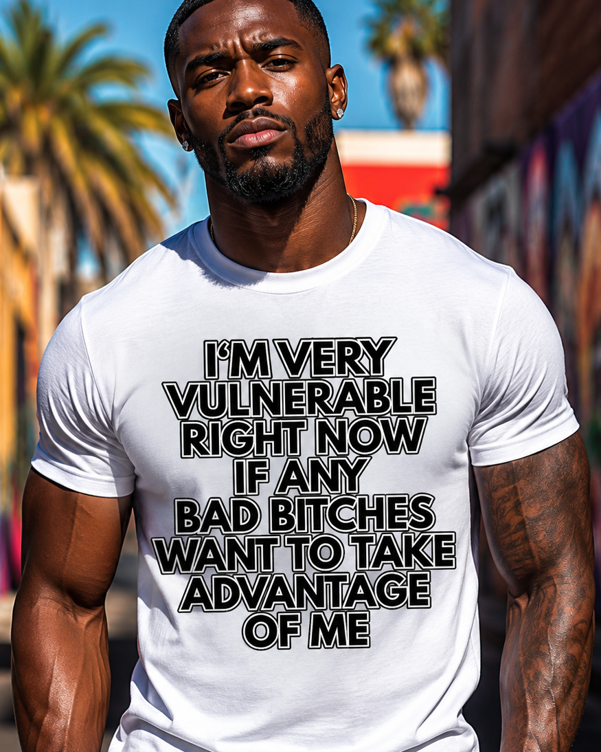 I'm Vulnerable Statement Graphic T-Shirt Funny Tee