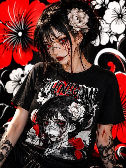 Anime Girl Shinigami Red Eyes Design