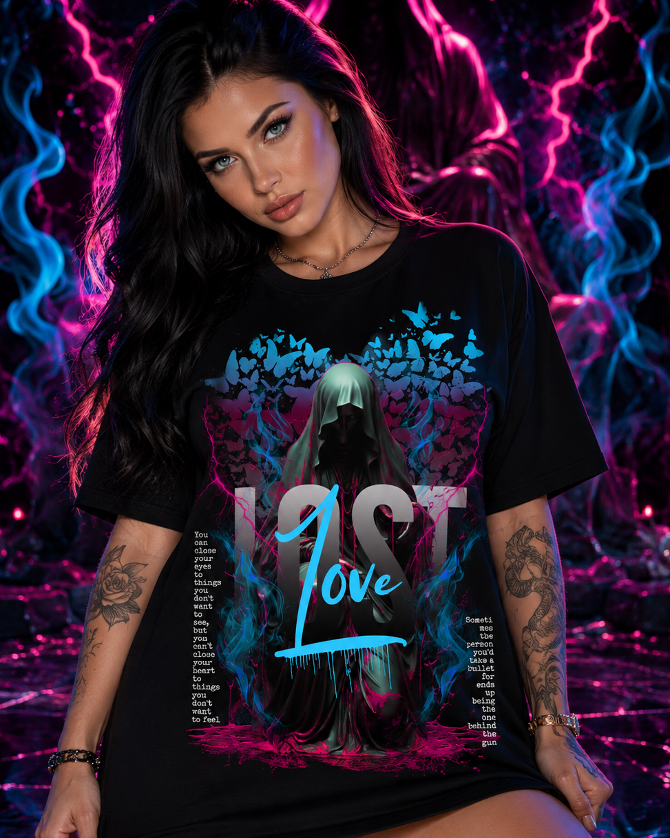 OS Love Art with Butterfly Graphic T-Shirt