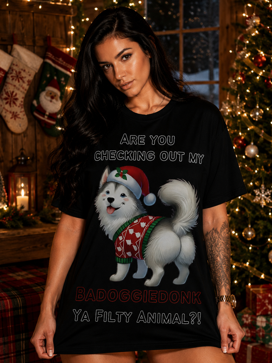 Are You Checking Out My Badoggiedonk Husky T-Shirt