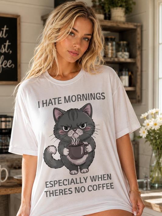 Grumpy Cat Coffee Lover Humor Funny Morning Person