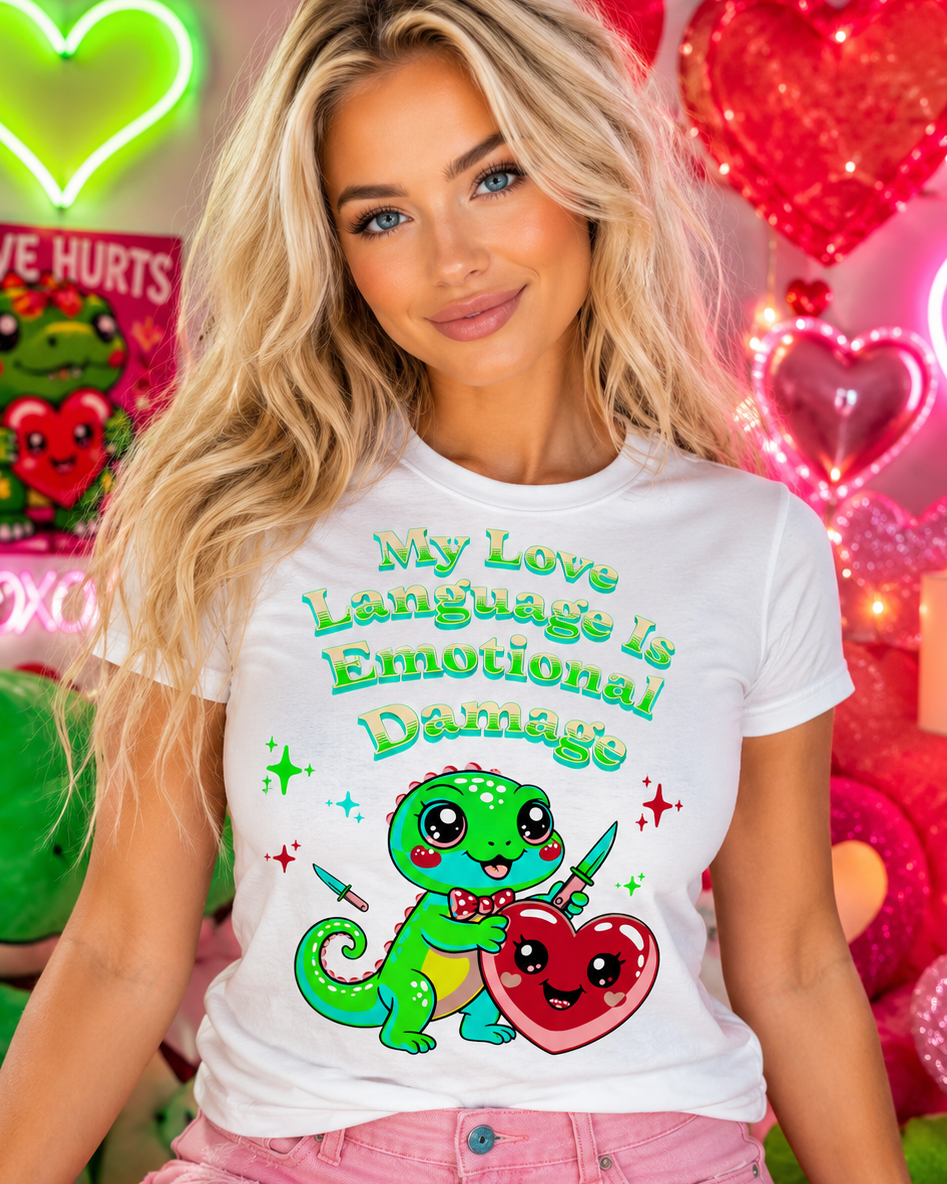 Funny Sarcastic My Love Language Is Emotional Damage Cute T-Shirt