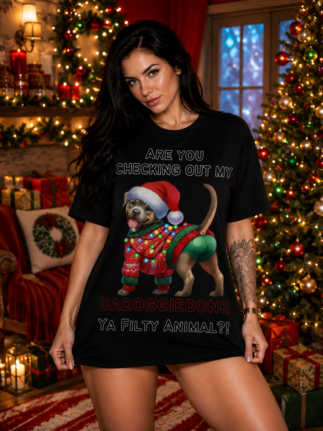 Are You Checking Out My BADDOGGIEDONK Pitbull Tshirt