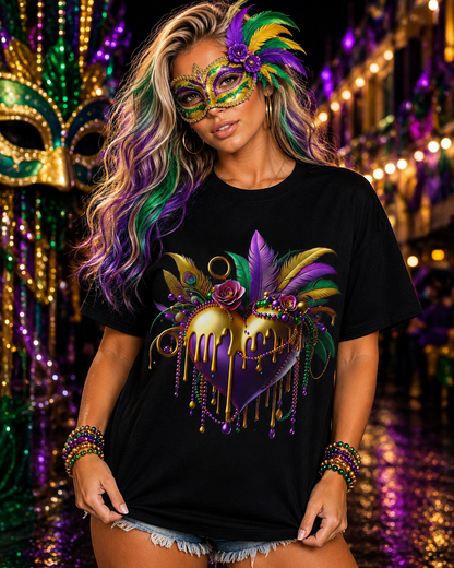 Mardi Gras Heart Tshirt