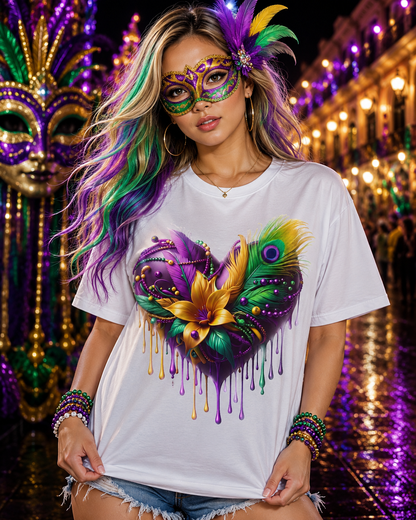 Mardi Gras Heart Tshirt