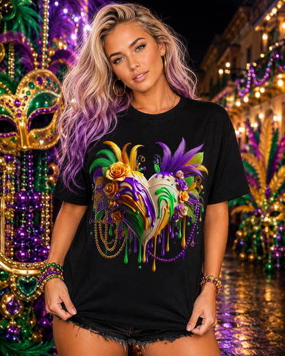 Mardi Gras Tshirt Heart