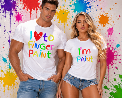 I Love To Finger Paint Funny Couples Art T-Shirt Men Shirt