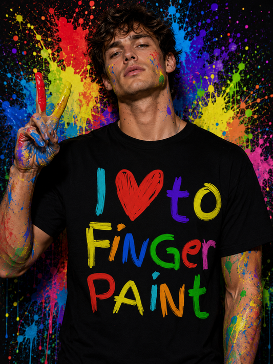 I Love To Finger Paint Funny Couples Art T-Shirt Men Shirt