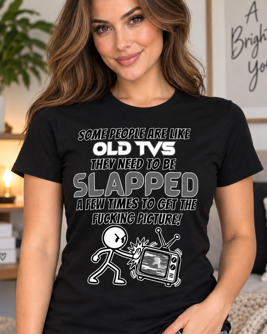 Sarcastic Old TVs Graphic T-Shirt, Funny Sarcasm Meme Shirt