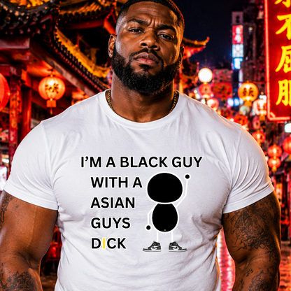 Black Guy Asian Guys Dick Shoe Humor Graphic T-Shirt