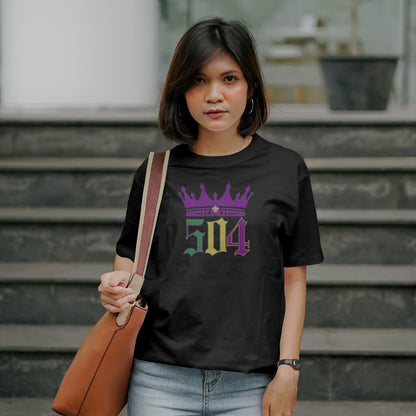 Mardi Gras Tshirt with Crown & Saint Symbol