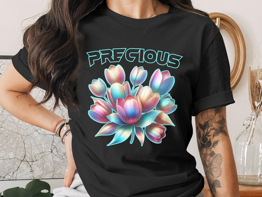 Precious Tulips T-Shirt, Floral Tee, Flower Graphic Shirt, Cute T Shirt, Trendy Shirt, Aesthetic T Shirt, Gifts for Her, Gift for Him