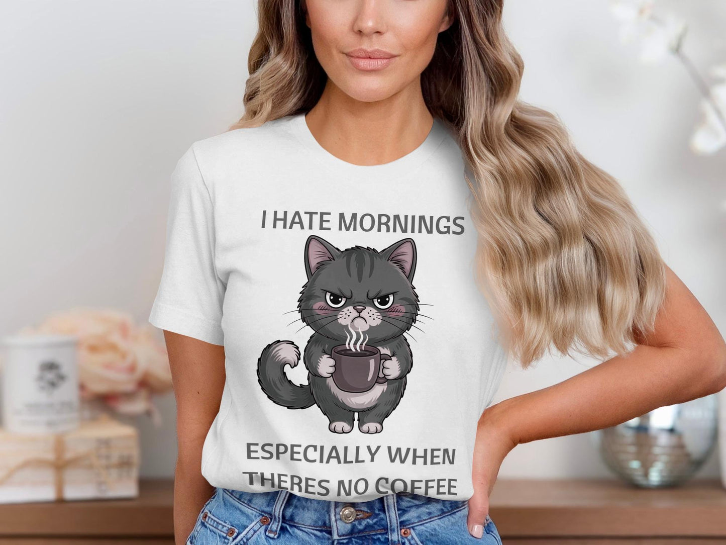 Grumpy Cat Coffee T-Shirt: Funny Gift for Cat Lovers