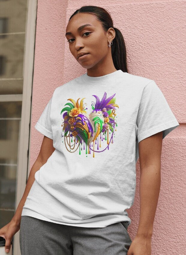 Mardi Gras Tshirt Heart