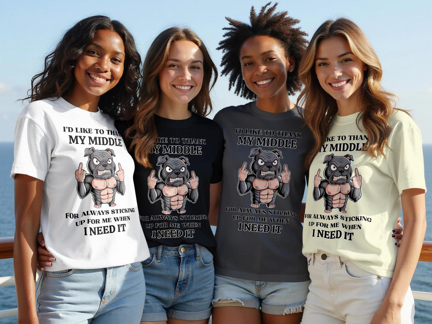 Funny Dog Middle Finger Graphic Tee: Sarcastic Humor Gift