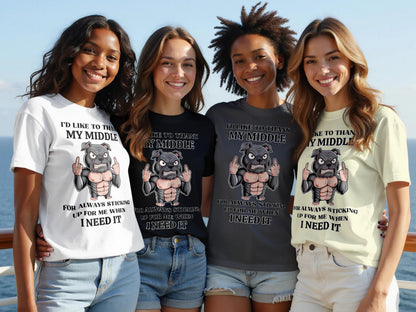 Funny Dog Middle Finger Graphic Tee: Sarcastic Humor Gift