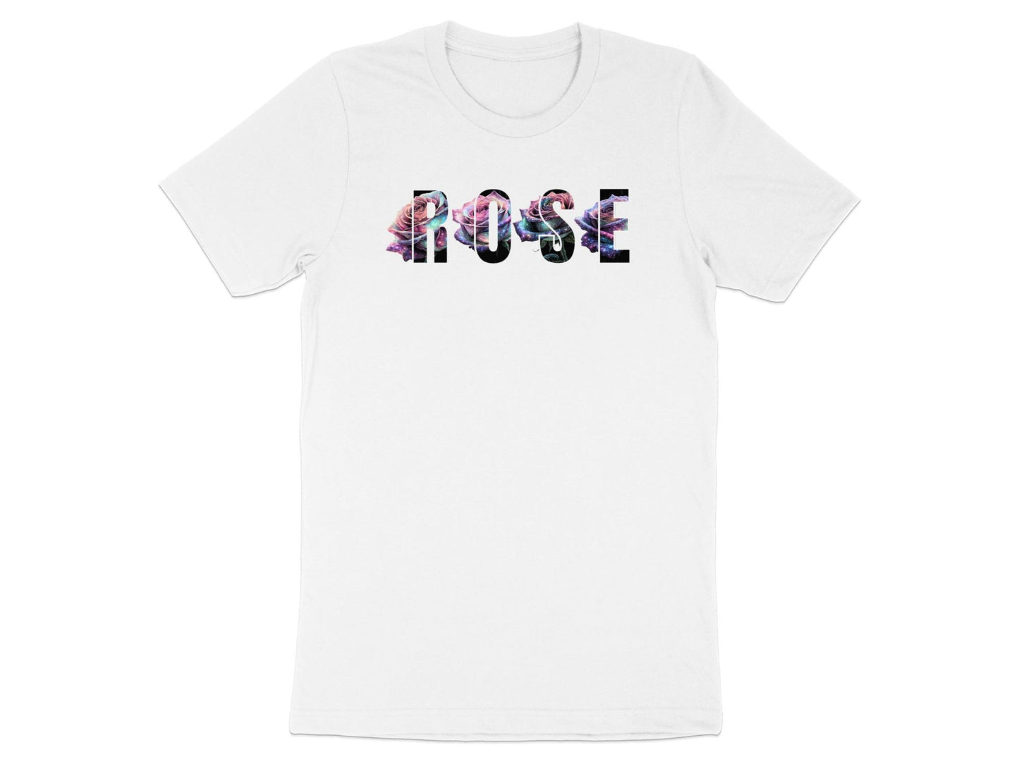 Galaxy Rose Graphic Tee: Celestial Floral Design