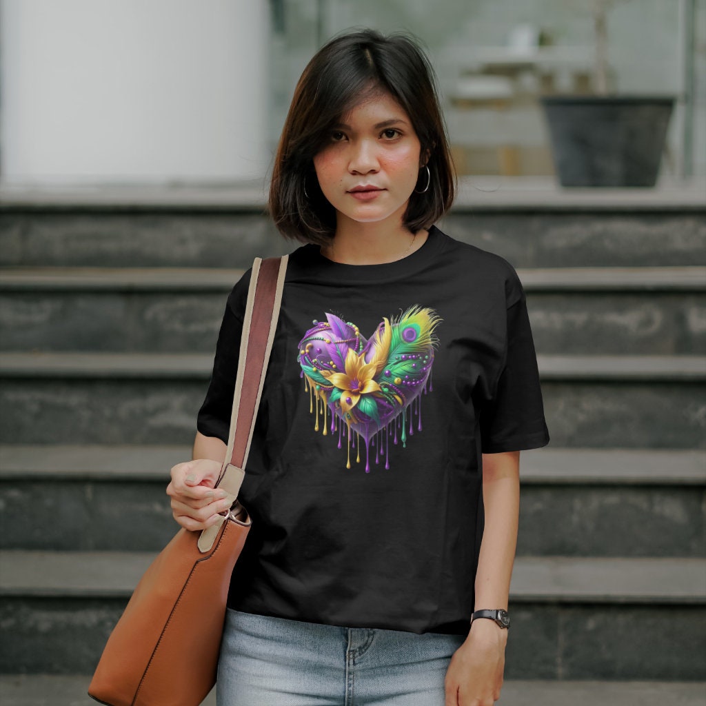 Mardi Gras Heart Tshirt