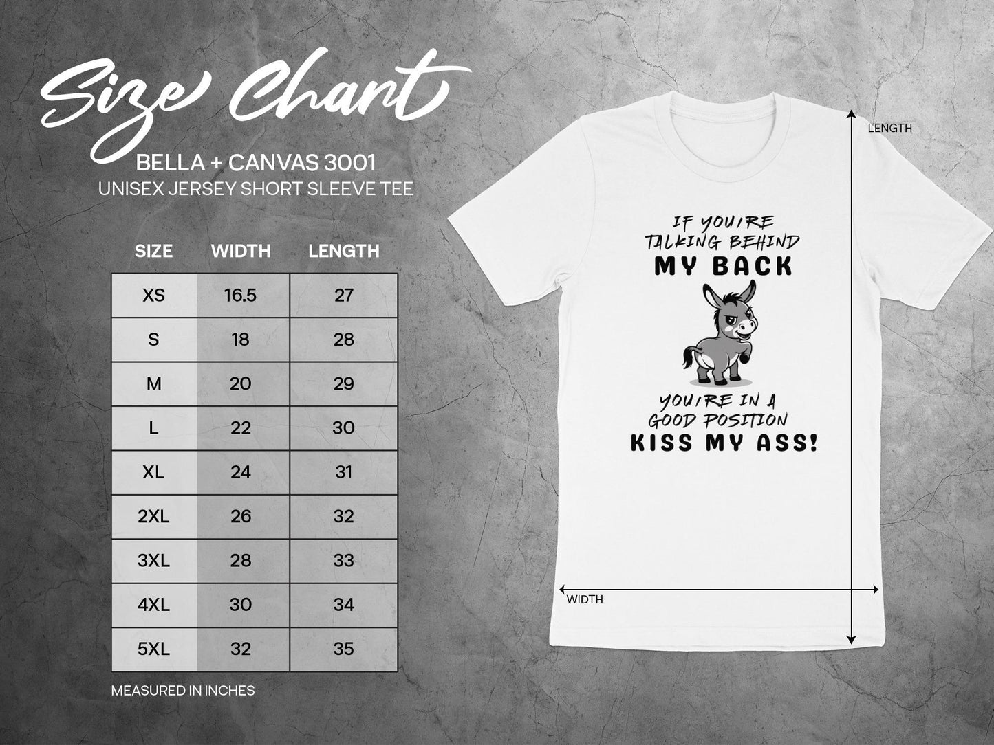 Funny Donkey T-Shirt, Sarcastic, Kiss My Ass, Humor Tee, Cute Animal Shirt, Joke T-Shirt, Attitude Shirt, Novelty T-Shirt, Statement Shirt