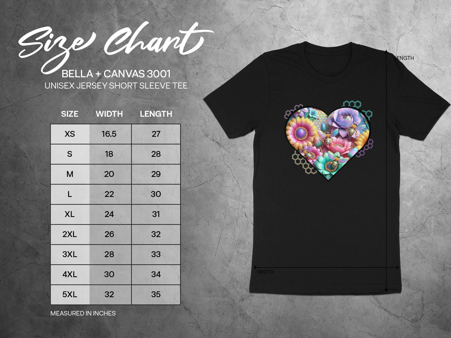 Floral Heart & Bee Graphic Tee: Nature Lover Gift
