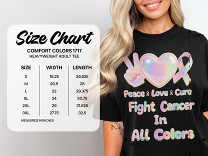 Peace Love Cure Fight Cancer Adult Tee product