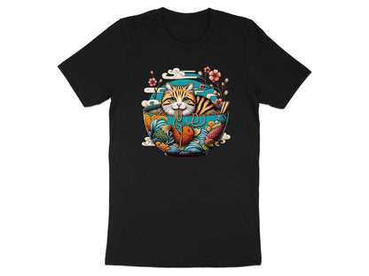 Ramen Cat T-Shirt: Kawaii Anime Style, Japanese Noodles