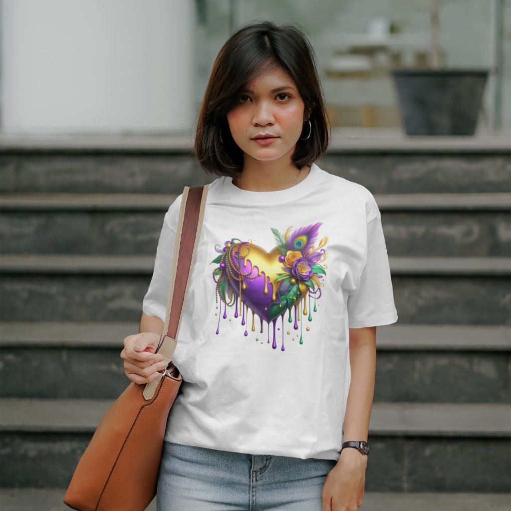 Mardi Gras Heart Tshirt