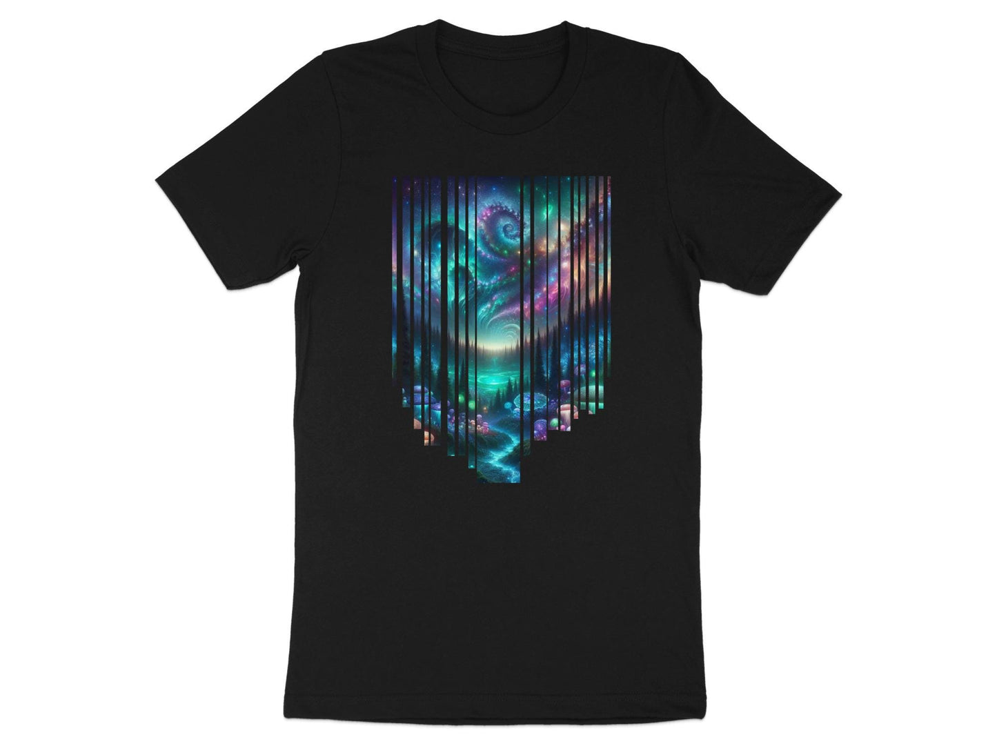 Galaxy Forest T-Shirt: Celestial Psychedelic Art, Cosmic Apparel