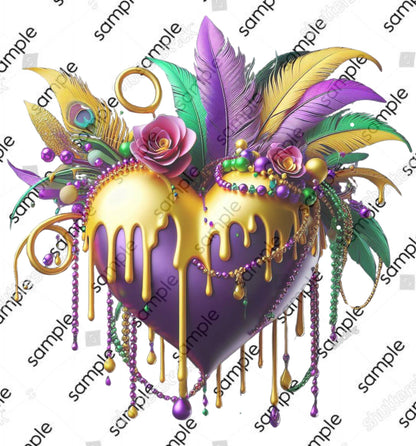 Mardi Gras Heart Tshirt