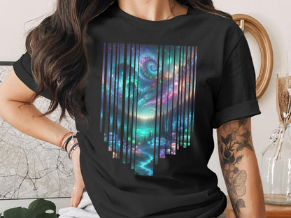 Galaxy Forest T-Shirt: Celestial Psychedelic Art, Cosmic Apparel