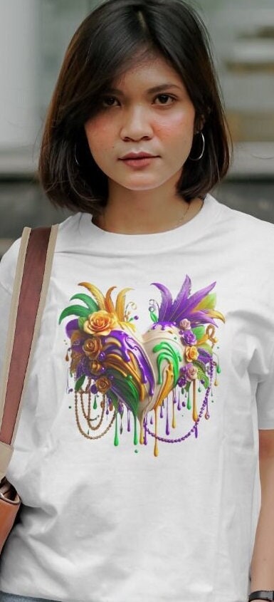 Mardi Gras Tshirt Heart