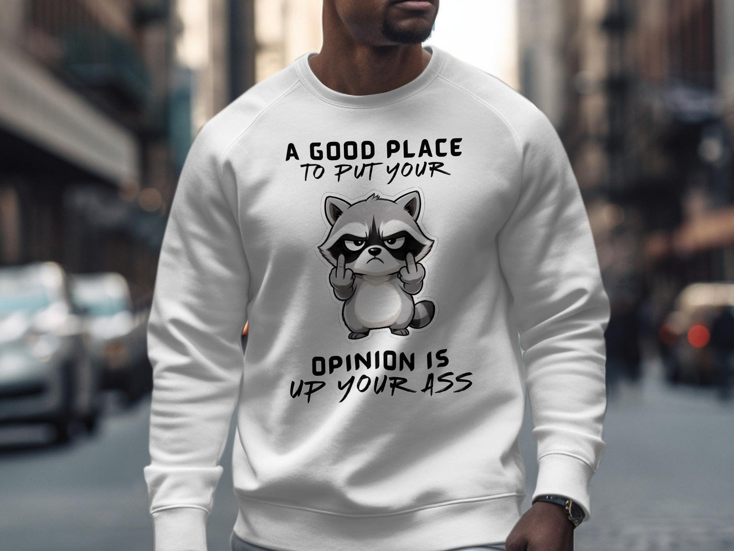 Sarcastic Raccoon Middle Finger T-Shirt: Offensive Humor Graphic Tee